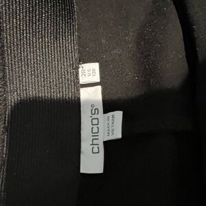 Chico's Classic Black pants. Rayon /spandex easy fit. Keeps the shape.